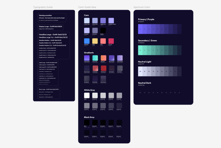 Color system and typography scale